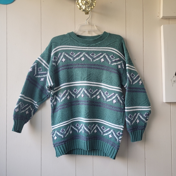 Vintage Sweaters - Vintage Knit Oversized Sweater By Jessie Made in Canada